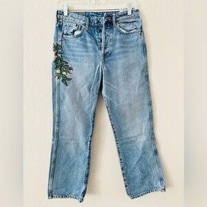 Embroidered Blue Jeans